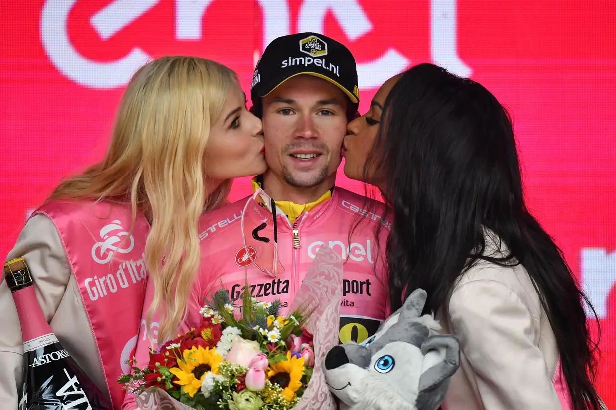 Primoz Roglic após a quinta etapa da Volta a Itália.