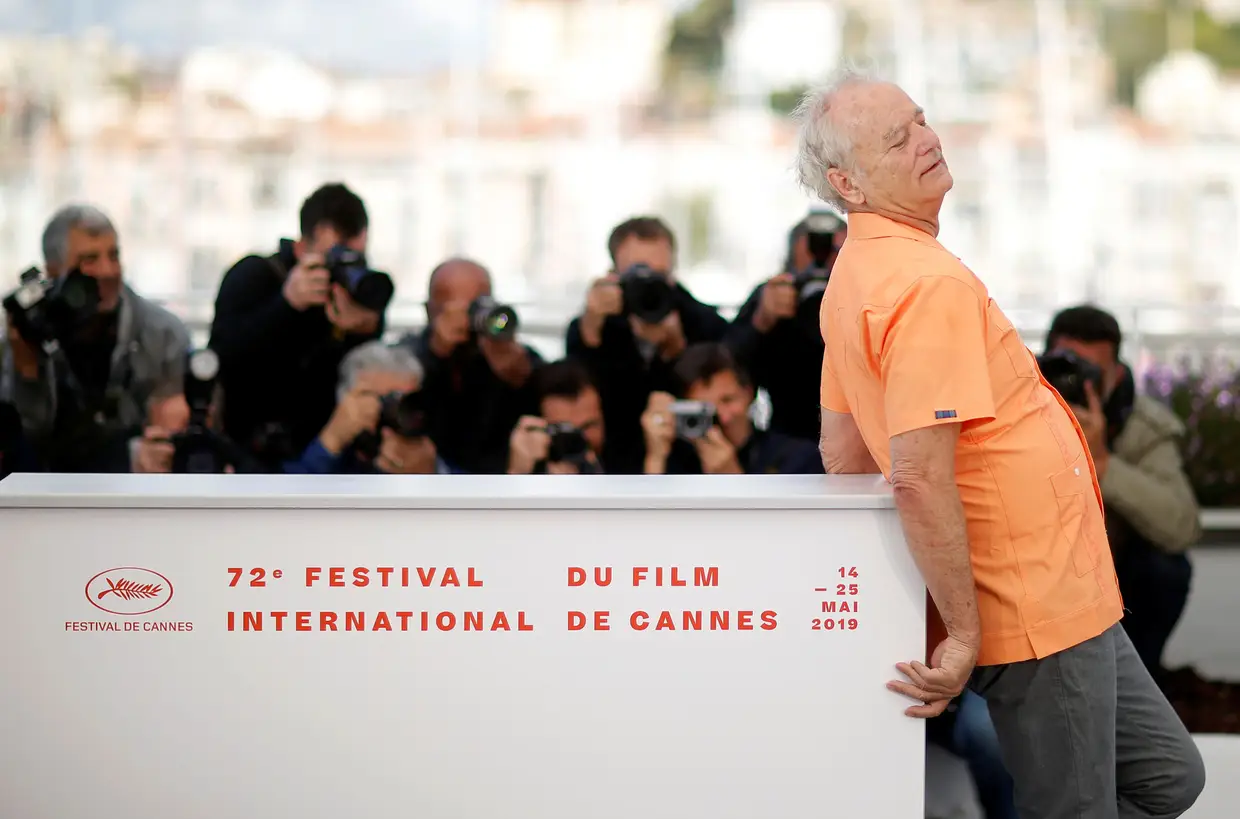 Bill Murray posa na passadeira vermelha da 72.ª edição do Festival de Cannes.