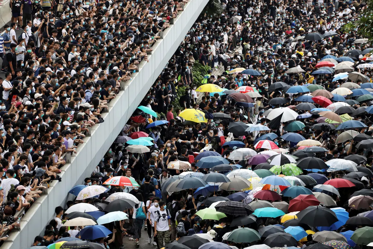 Manifestação contra a lei da extradição em Hong Kong, na China