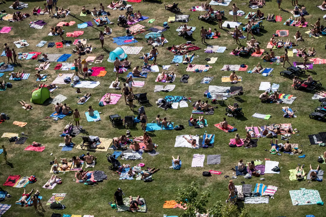 Onda de calor em Praga, República Checa.