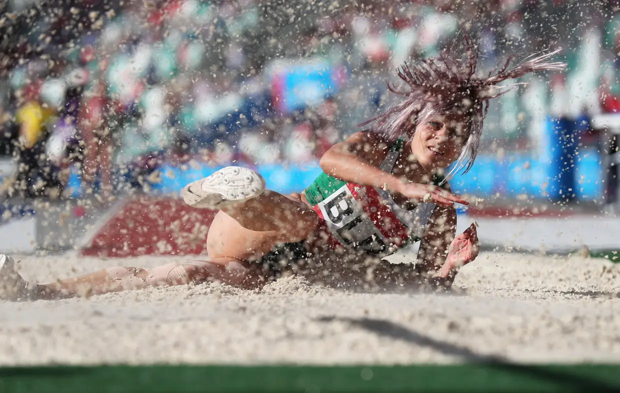 Atleta olímpica Nastassia Mironchyk-Ivanova nos Jogos Europeus, em Minsk.