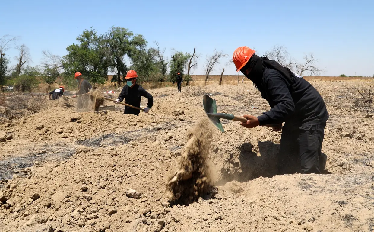 Uma vala comum com cerca de 200 corpos, incluindo alguns que aparentavam ter sido executados, foi encontrada perto de Raqa, antiga "capital" do grupo extremista Daesh, no norte da Síria.