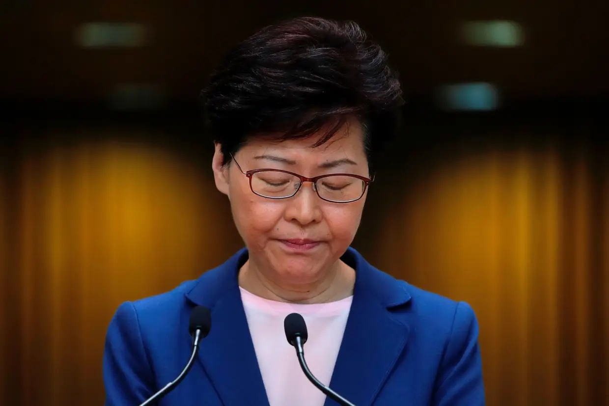 A chefe do Executivo de Hong Kong, Carrie Lam, fala sobre a lei de extradição.