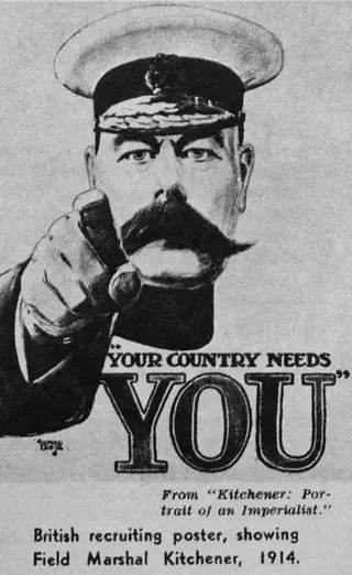 Poster a recrutar soldados britânicos para a I Guerra Mundial