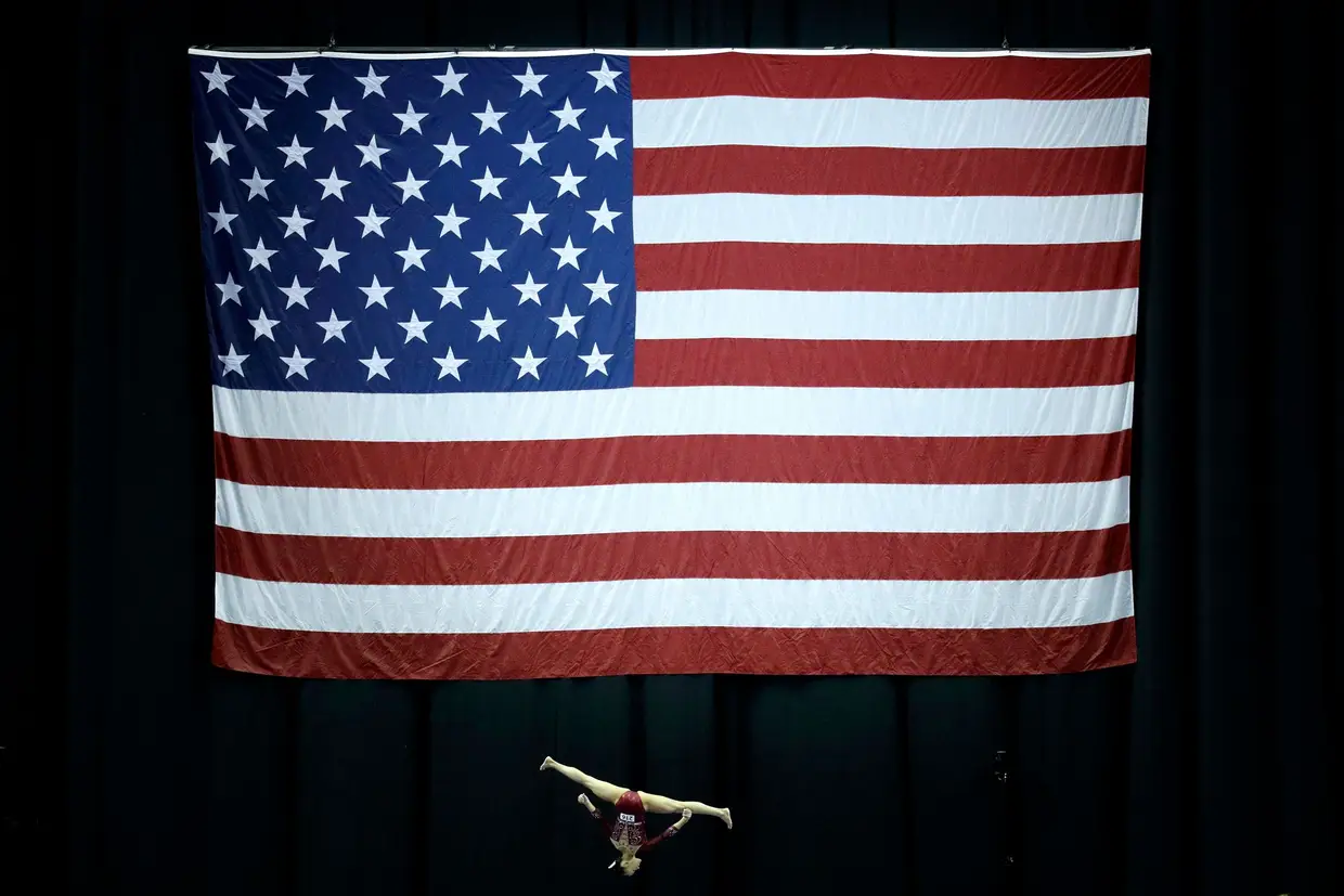 Campeonato Norte-Americano de ginástica, no Kansas.