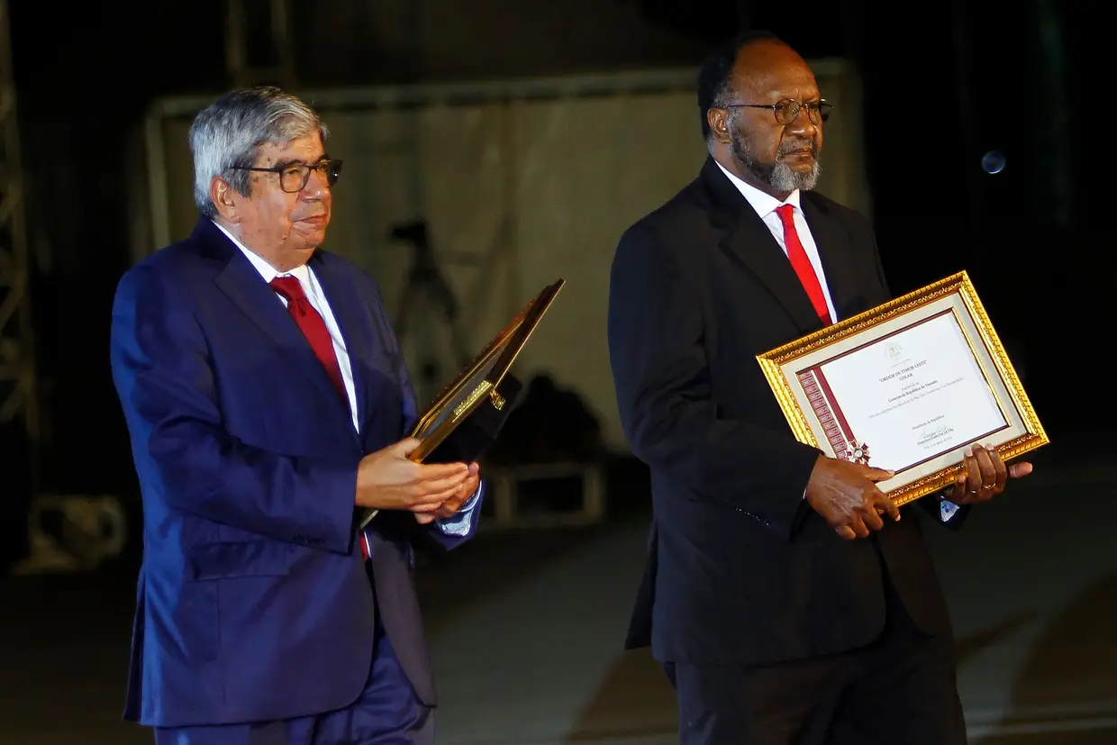 O Presidente da Assembleia da República de Portugal, Eduardo Ferro Rodrigues, durante as cerimónias oficiais dos 20 anos do referendo de 1999, em Díli, Timor-Leste.