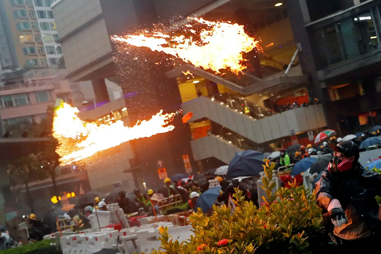 Os protestos em Hong Kong.