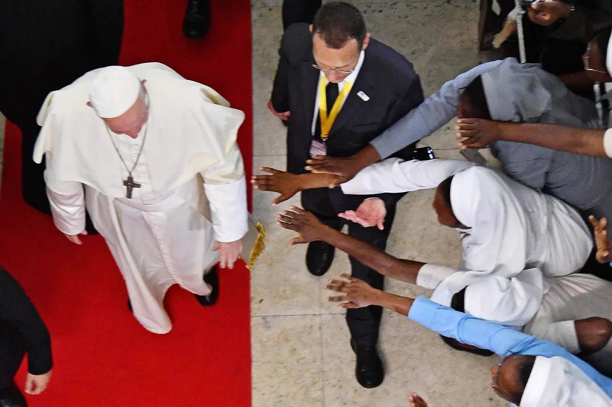 Papa Francisco na Catedral de Maputo, Moçambique.