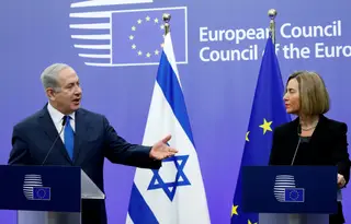 O Primeiro-ministro israelita com a Alta Representante da Política Externa da UE, Federica Mogherini.