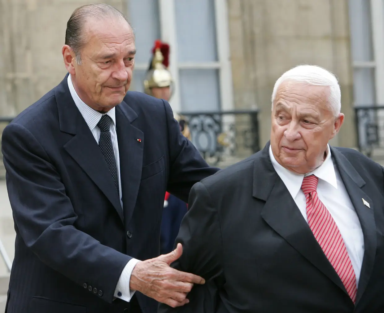 Jacques Chirac com o Primeiro-ministro de Israel Ariel Sharon