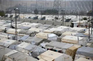 Campo de refugiados de Nizip, em Gaziantep, perto da fronteira entre a Turquia e a Síria.