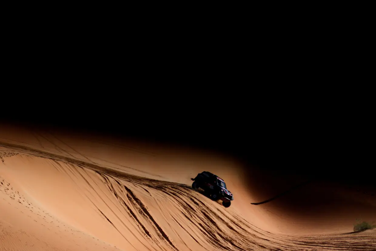 Orlando Terranova e Bernardo Graue na 11.ª etapa do rali Dakar, na Arábia Saudita.