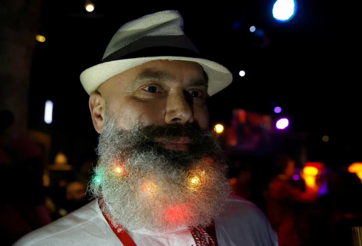 Uma competição de barbas e bigodes, em Minsk, Bielorrússia.