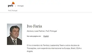 Informação de Ivo faria na página da PWC