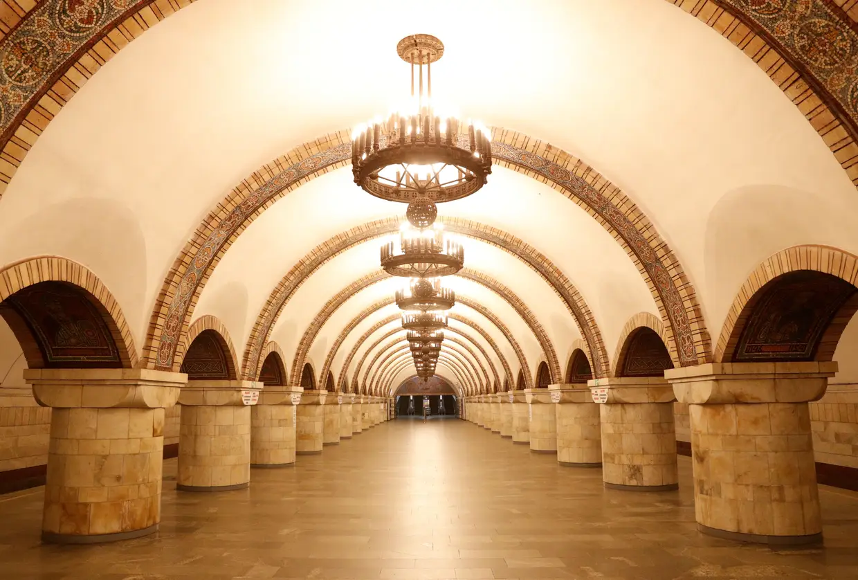 Estação de metro em Kiev, Ucrânia