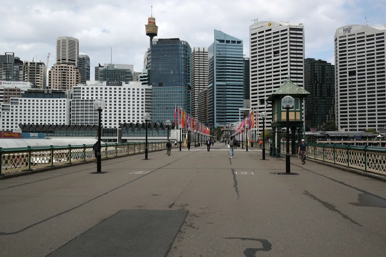 Ponte Pyrmont em Darling Harbour, New South Wales, Australia.