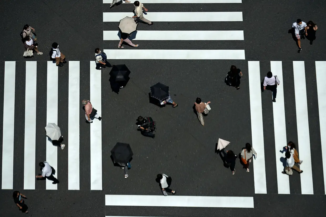 Uma rua em Tóquio, no Japão.