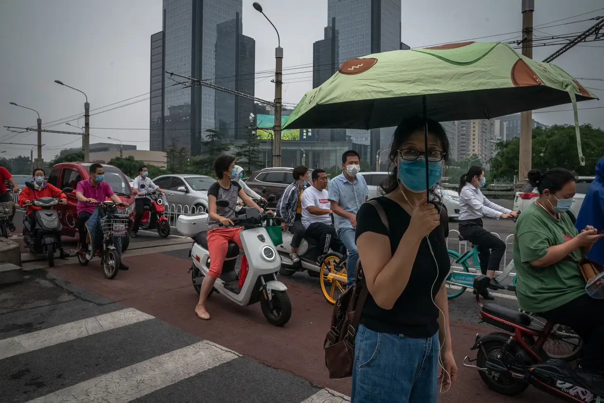 O quotidiano em Pequim, China.