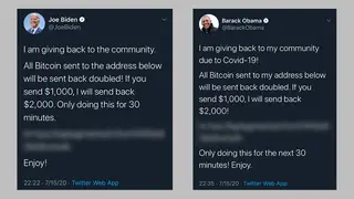 Exemplos dos 'tweets' publicados