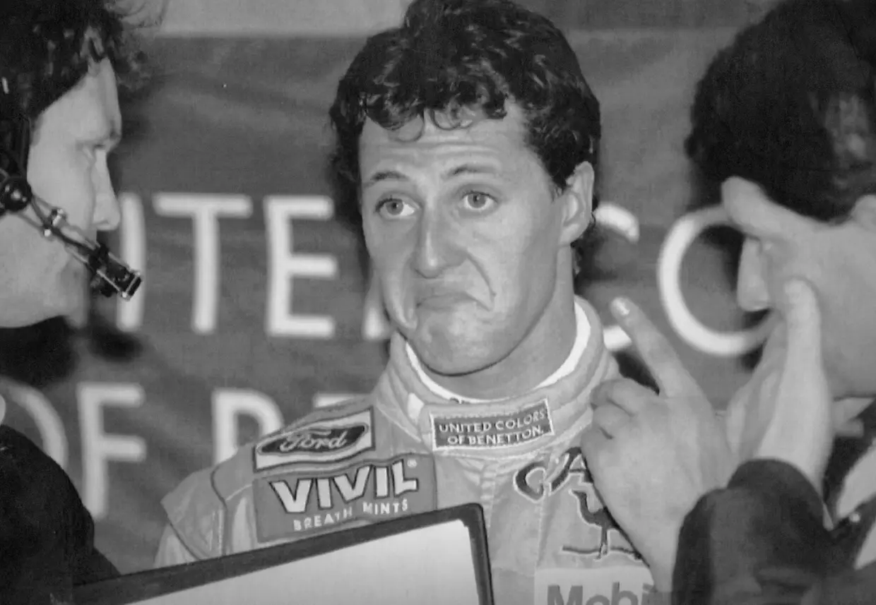 Michael Schummacher durante uma sessão de testes em 1992.