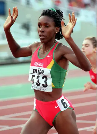Carla Sacramento nos Mundiais de Atletismo de Atenas.