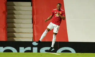 Anthony Martial durante os festejos do segundo golo do Manchester United.