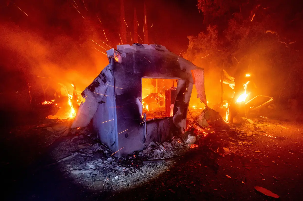 Os incêndios na Califórnia, Estados Unidos da América.