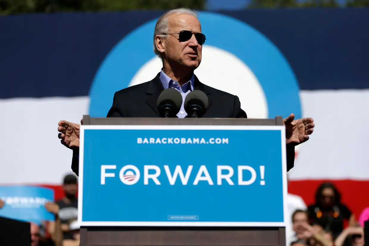 Joe Biden durante um comício em Ocala, na Florida, 31 de outubro de 2012.