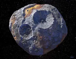 O asteroide 16 Psyche observado através de comprimentos de onda ultravioleta.