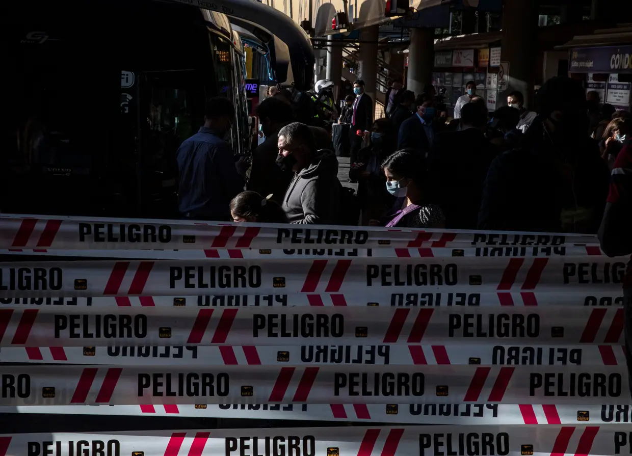 Uma estação de autocarros em Santigo, no Chile.