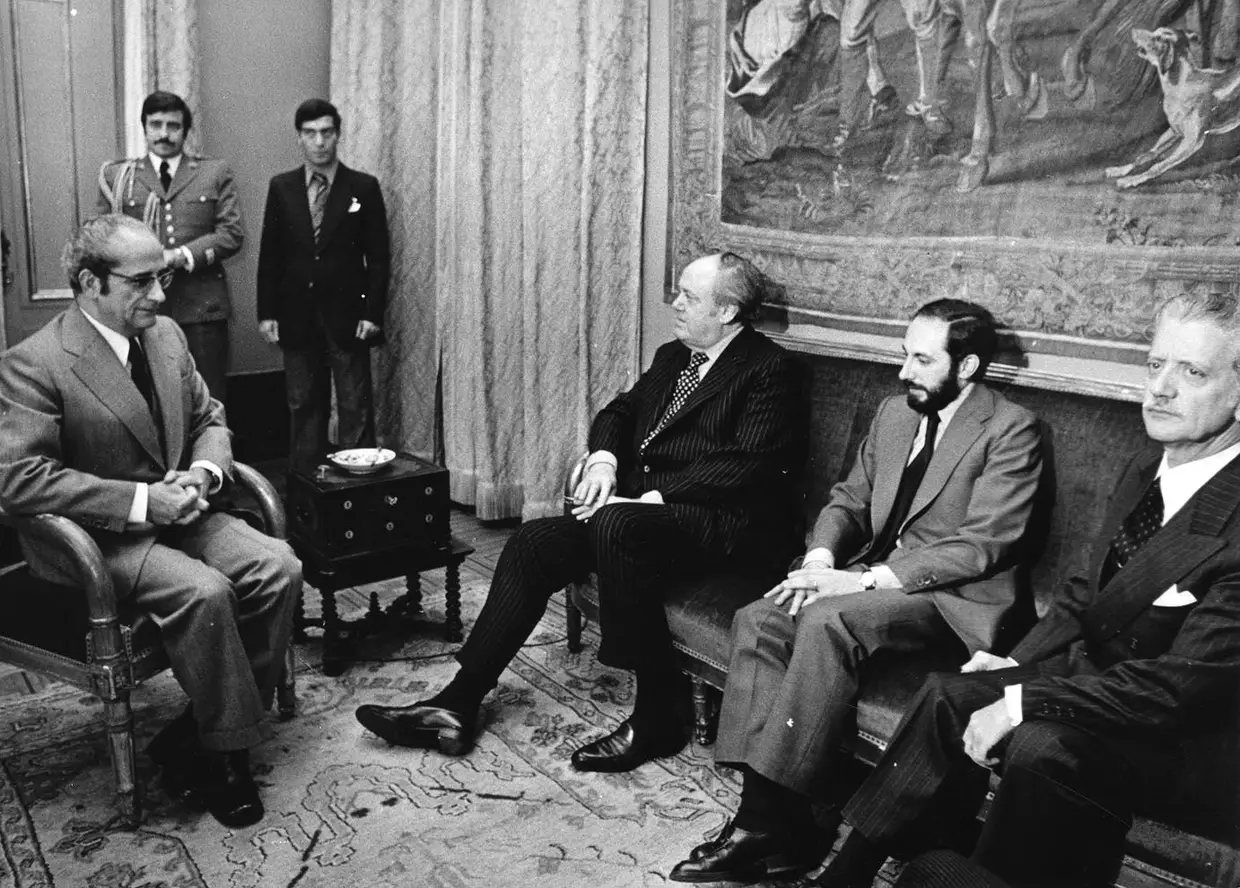 O Presidente Costa Gomes reunido no Palácio de Belém com o vice-Presidente da CEE, Christopher Soames (1975)