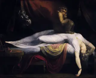"O Pesadelo" (1781), pintura de Henry Fuseli, é uma representação da paralisia do sono.
