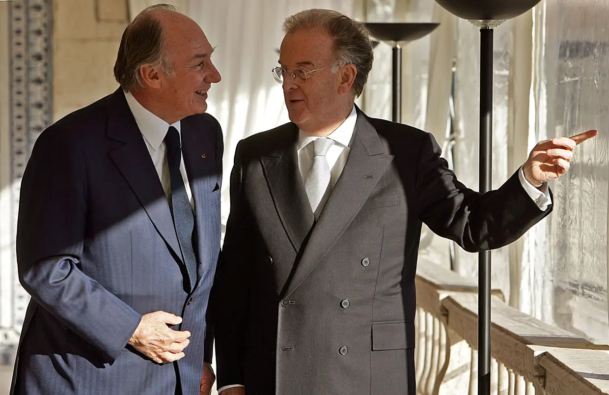 19 dezembro 2005 - O Presidente da República, Jorge Sampaio, conversa com o príncipe Aga Khan no Palácio de Belém, em Lisboa.