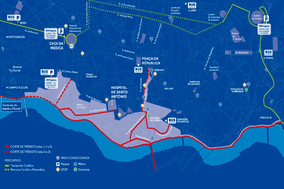 Mapa mobilidade Porto