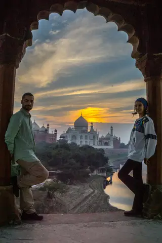 Beatriz e Pedro no Taj Mahal, Índia