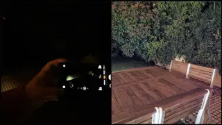 O ecrã como o via em noite escura e a imagem que o P30 conseguiu ir buscar