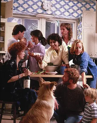 Mel Harris, Peter Horton, Timothy Busfield, Polly Draper, Melanie Mayron, Ken Olin, Patricia Wettig e Jason Nagler em Thirtysomething (1987)