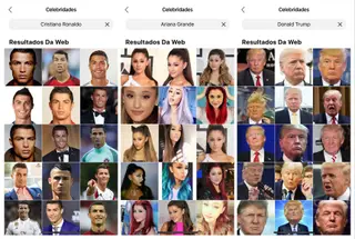 Confesso que não sei se esta é uma funcionalidade nova. Há uma lista de celebridades que podemos usar para manipular as imagens e podemos procurar qualquer nome na web, desconfio que parte do novo sucesso está aqui. É uma suposição, não uma insinuação