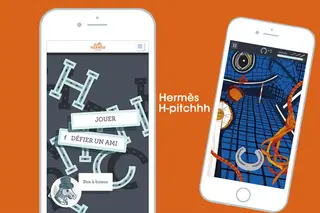 No jogo da Hermès, o H-pitchhh, cada nível apresenta visuais diferentes do estilo da marca