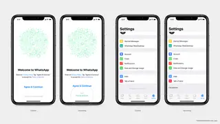 O símbolo do FACEBOOK estará visível na aplicação do WhatsApp