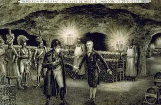 Visita de Napoleão Bonaparte, em 1807, às caves da Moët, em Epernay, com Jean-Rémy Moët