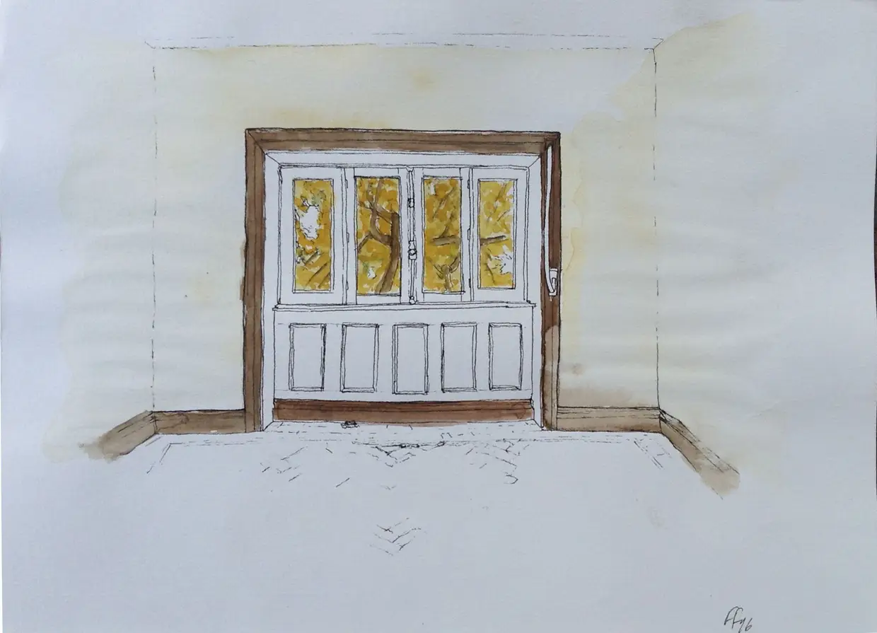 Um dos desenhos feito no primeiro AsSALTO que abriu as portas, em novembro, de um prédio na rua Sá da Bandeira, no Porto