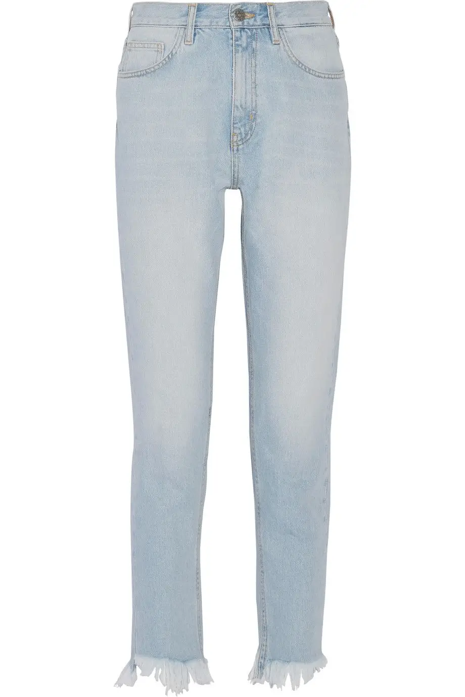 4. Jeans vintage - Sem bainhas, com rasgões, desfiados ou com emblemas, os jeans mais falados dos últimos meses vieram para ficar. Opte pelo modelo mom jeans, de cos subido, que ajuda a marcar a cintura, e conjugue com peças de aspeto smart ou chique, como uma camisa de seda em branco marfim e uns stilettos nude. (Jeans desfiados, M.I.H Jeans, 200 euros)
