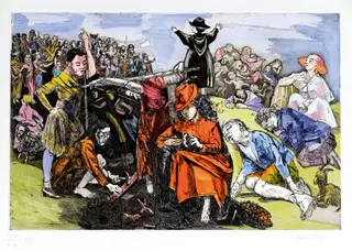 Uma das obras de Paula Rego em exposição: No Cimo do Monte, 1996-1998/ Coleção Câmara Municipal de Cascais, Fundação D. Luís I, Casa das Histórias Paula Rego