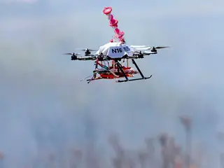 Drone com "ovos de dragão" em fase de testes na Universidade de Nebraska-Lincoln, nos EUA