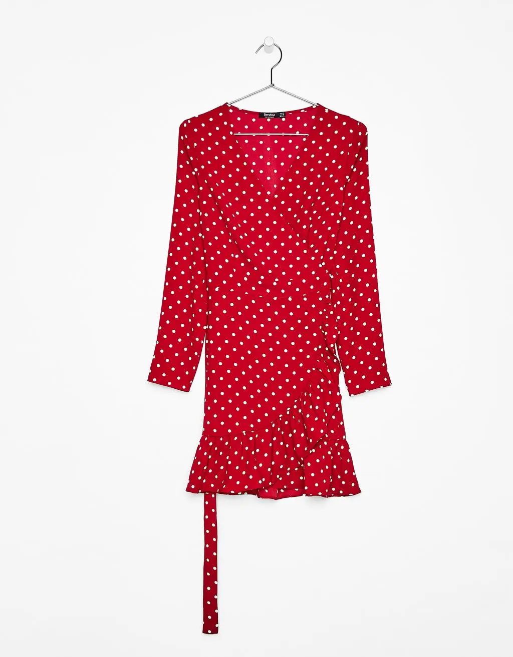 Vestido cruzado com bolinhas, Bershka, €24, 99