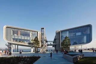 O edifício dividido em duas partes separadas, criado por Renzo Piano, reconfigurou a paisagem costeira de Santander