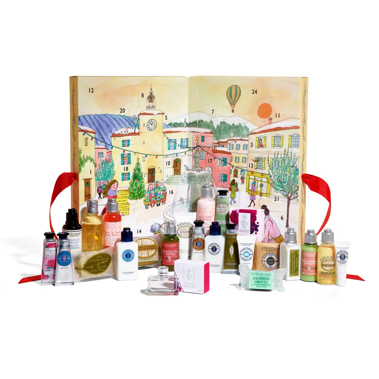 Com ilustrações da japonesa Kanako Kuno, o calendário Clássico da L'Occitane tem como pano de fundo uma praça de aldeia, coros infantis, uma árvore de Natal, uma oliveira e um balão de ar quente. Em cada uma das 24 janelas estão cremes de mão, gel de duche, champô, leite de corpo, entre outros mimos. €49