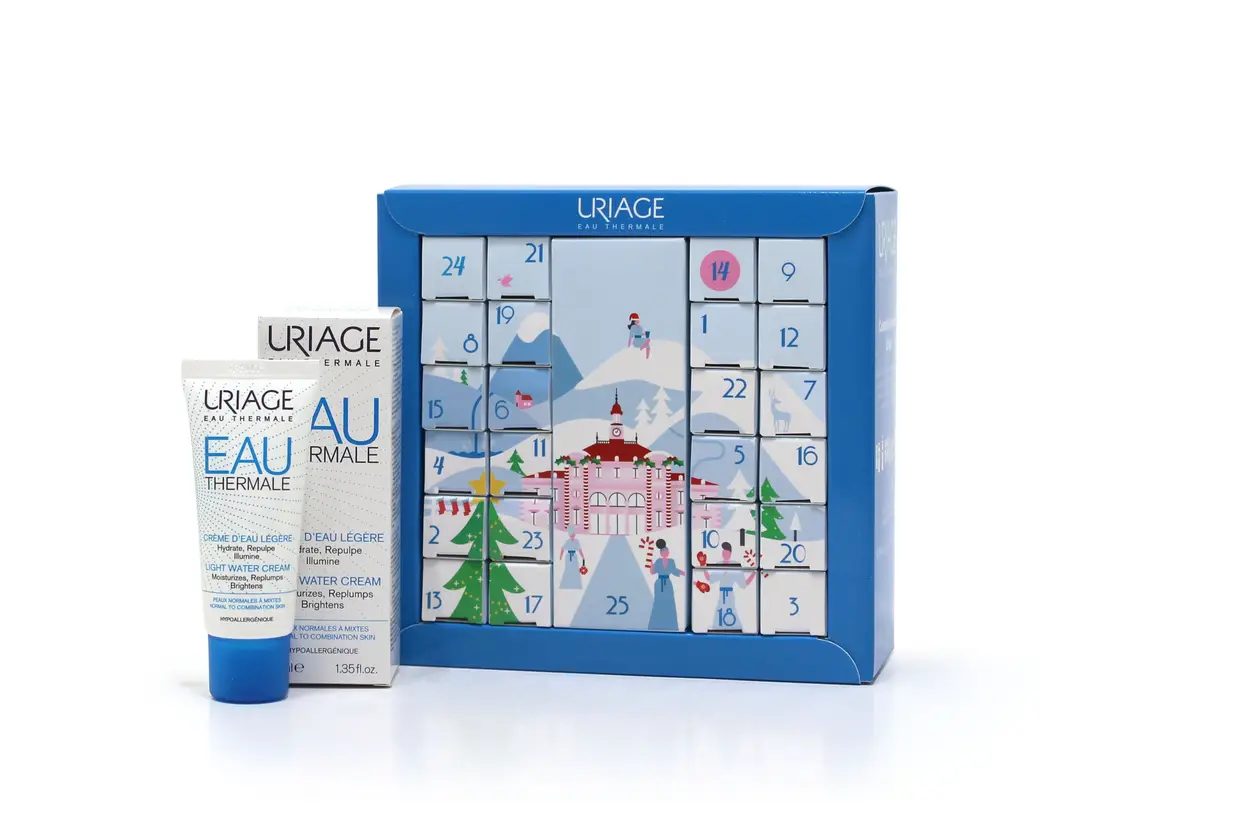 O calendário da Uriage vende-se em exclusivo na Well's (a parafarmácia dos hipermercados Continente). Cada uma das 25 caixinhas esconde um produto de cosmética da Uriage, estando o maior presente reservado para o dia de Natal. €18,99