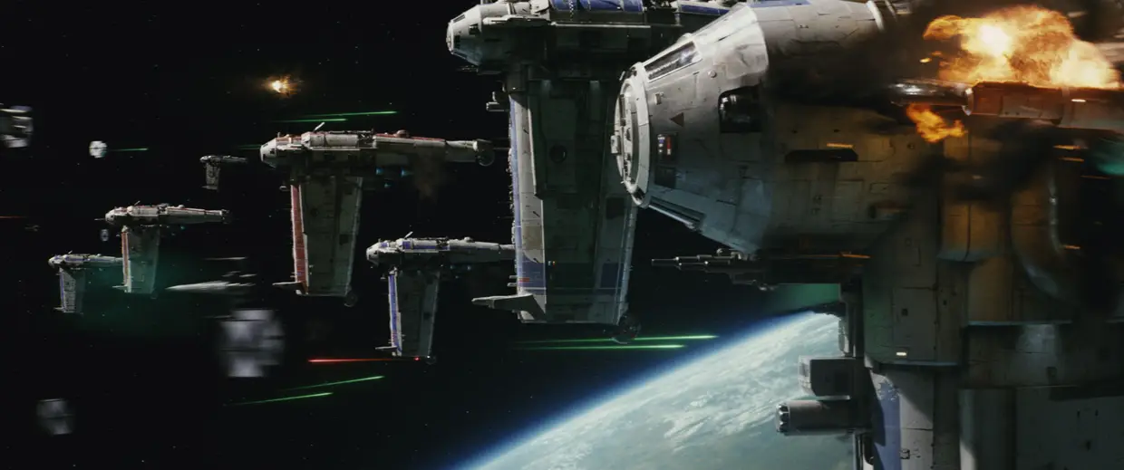 Naves rebeldes em ataque concertado: o design de cidades imaginárias e naves desafiadoras da gravidade é ingrediente fundamental da saga Star Wars